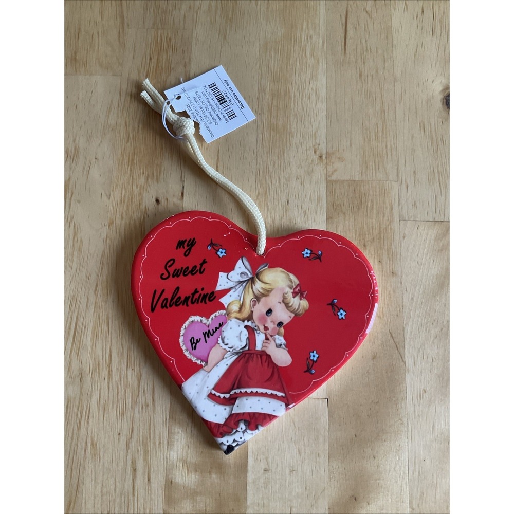 Hobby Lobby Valentines Day Decor Ceramic Heart Vintage Style Image Ornament Wall